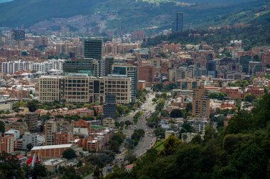 Monserrate Kolombiya 'dan bir hava görüntüsü.