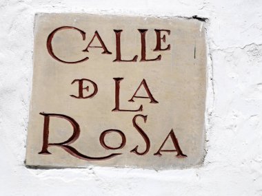 Calle de la rosa (Rose Caddesi) Bogota Kolombiya sokak tabelası