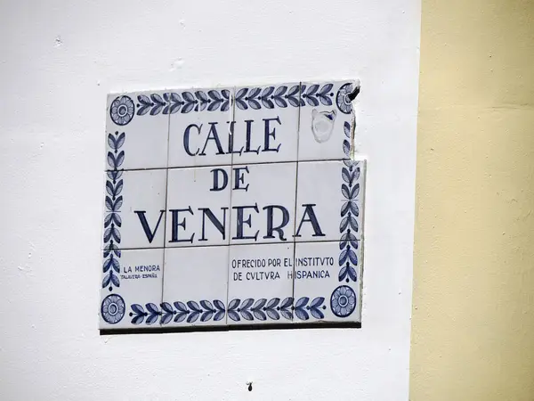 stock image bogota Colombia street sign calle de la venera (venus street).