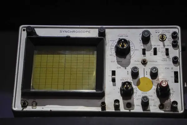 stock image An Old Synchroscope control Analog Synchronize Meter