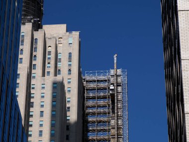 New York, Manhattan 'daki gökdelenler inşaat halinde.