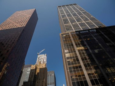 New York, Manhattan 'daki gökdelenler inşaat halinde.