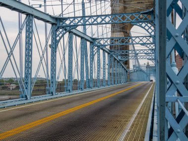 John Roebling suspension bridge Cincinnati ohio to kentucky clipart