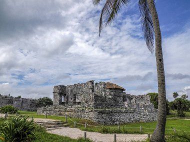 Tulum Maya tarihi arkeolojik sitesi Yucatan Meksika 'yı harap etti