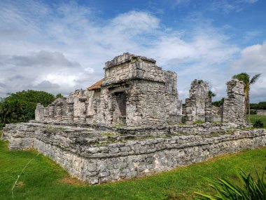 Tulum Maya tarihi arkeolojik sitesi Yucatan Meksika 'yı harap etti