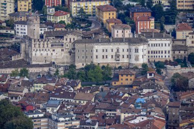 castle of buonconsiglio Trento town Aerial View from Sardagna cable car clipart