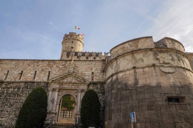 castle of buonconsiglio trento medieval town detail clipart