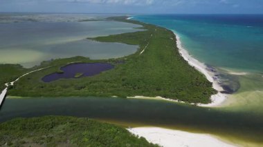 Sian Ka 'an lagoon quintana roo Mexico hava aracı görüntüleri