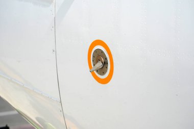 Dış güvenlik düğmesinin jet uçağı detayı