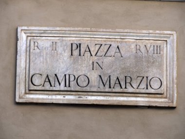 Kampo di Marzio Roma Sokak İşareti, İtalya