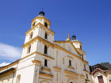 Iglesia de Nuestra Kilisesi Senora de la Candelaria Candelaria tarihi şehir merkezi, Bogota Kolombiya