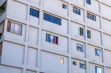 Candelaria 'daki modern bina tarihi şehir merkezi, Bogota Kolombiya