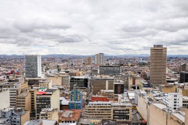 Bogota Kolombiya 'nın tarihi bölgesi Candelaria' nın gökdeleninden hava manzarası