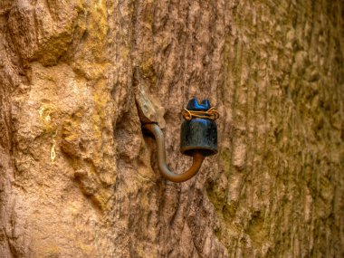 Bruoux madenlerindeki kazma işaretleri Provence Fransa 'daki Kanyon Vadisi' ndeki Ocher Madeni.