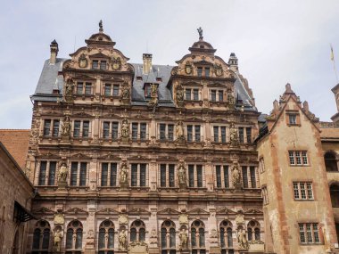 Almanya 'daki Antik Heidelberg Ortaçağ şatosunun detayları