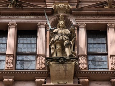 Rupertus Rex Antik Heidelberg Ortaçağ şatosunun Alman heykel detayı