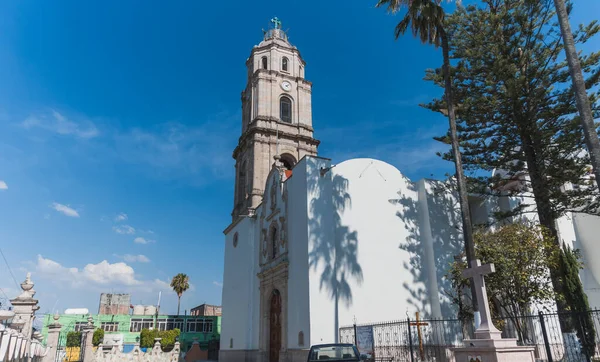 Iglesia Principal Ciudad Indaparapeo Michoacán Con Estilo Clásico Hecho Cantera — Foto de Stock