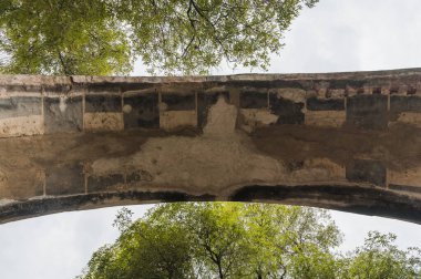 Tlaxcala, Meksika 'daki eski San Francisco manastırının ayrıntıları..