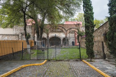 Tlaxcala, Meksika 'daki eski San Francisco manastırının ayrıntıları..