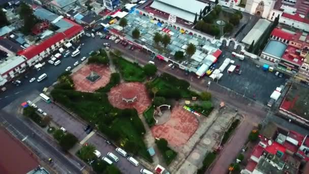 Vídeo Aéreo Ciudad Mágica Amecameca Estado México Pasando Por Centro — Vídeos de Stock