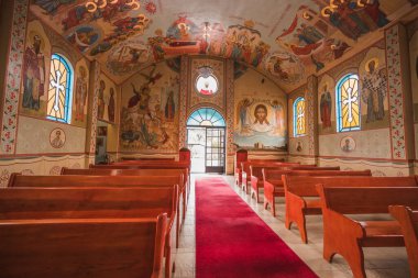 Ortodoks Katolik kilisesi San Antonio el Grande 'de, Rus tarzı resimlerle, Meksika Eyaleti, Jilotepec' te..