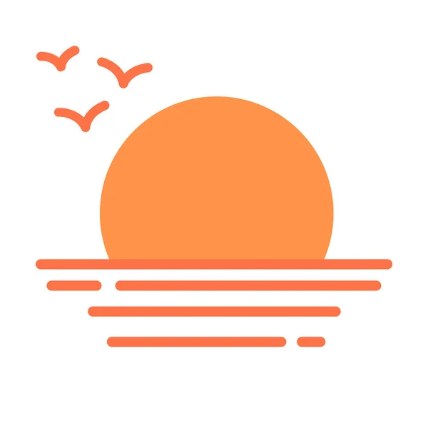 Sonnenuntergang Vektor Illustration Einfaches Symbol — Stockvektor