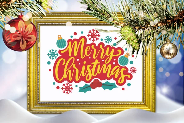 Feliz Natal Cartão Saudação Banner — Fotografia de Stock