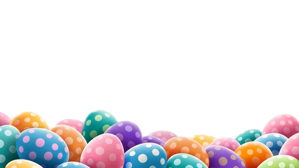Предпосылки Баннера Happy Easter Открытки Многими Цветными Пасхальные Яйца Окрашены — стоковый вектор