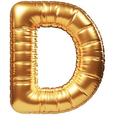 Büyük harfli altın helyum balonu D. 3D gerçekçi dekorasyon, tüm kutlama etkinlikleri ve parti için tasarım unsuru, doğum günü, yıldönümü, düğün ve diğer kutlamalar için bayram kutlamaları.