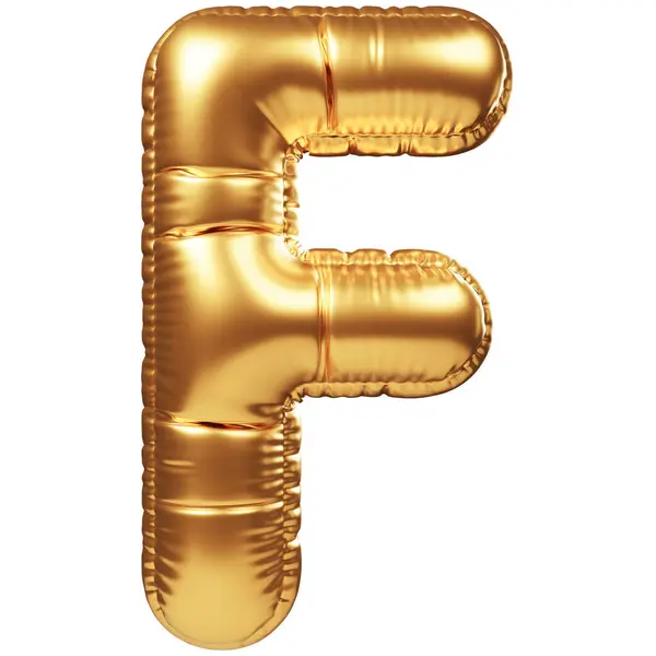 Gouden Helium Ballon Vorm Van Een Hoofdletter Realistische Decoratie Design — Stockfoto