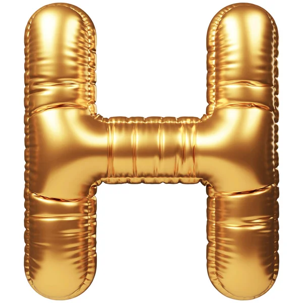 Gouden Helium Ballon Vorm Van Een Hoofdletter Realistische Decoratie Design — Stockfoto