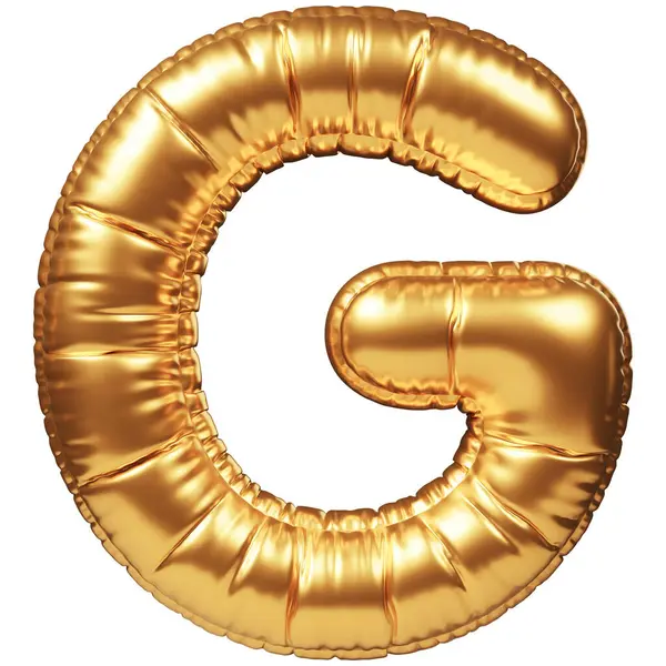 Büyük Harfi Şeklinde Altın Helyum Balonu Boyutlu Gerçekçi Dekorasyon Tüm — Stok fotoğraf