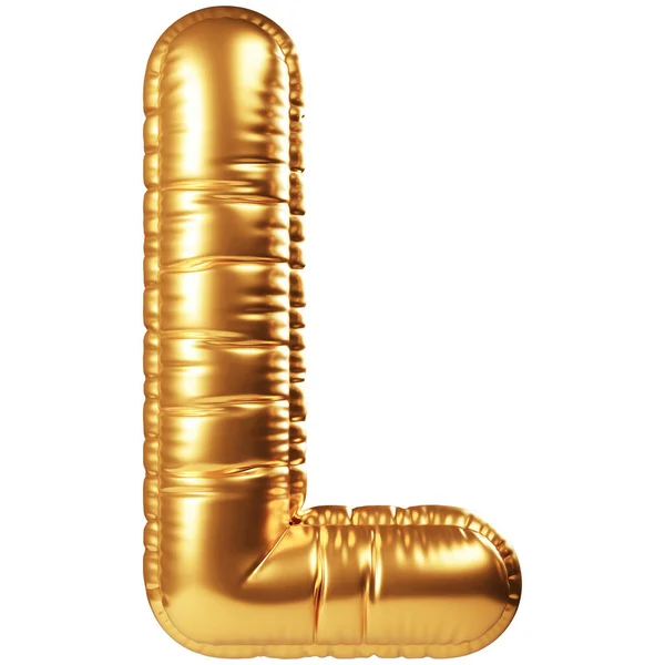 Balão Hélio Ouro Forma Letra Maiúscula Decoração Realista Elemento Design — Fotografia de Stock