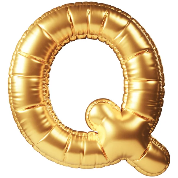Büyük Harfi Şeklinde Altın Helyum Balonu Boyutlu Gerçekçi Dekorasyon Tüm — Stok fotoğraf