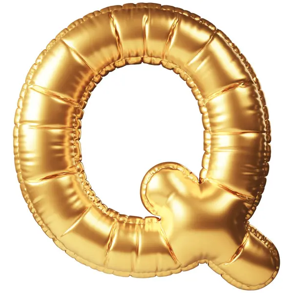 Guldheliumballong Form Bokstaven Realistisk Dekoration Designelement Samband Med Alla Firande — Stockfoto