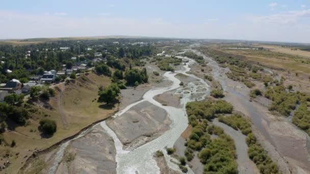 Река Бадам Городе Шымкент Реки Питьевой Водой Южно Казахстанской Области — стоковое видео