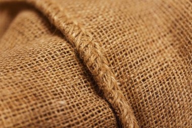 Kahve poşeti dokusu. Mısır gevreği ürünleri için çuval bezi dokusu. Toplu ürünler için kumaş torbası