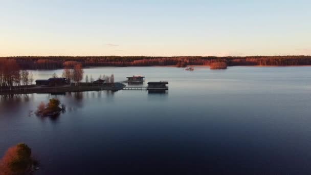 Vista Aérea Lago Yanisyarvi Carélia Rússia — Vídeo de Stock