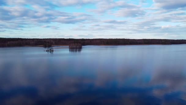 Aerial View Yanisyarvi Lake Karelia Russia — Stock Video