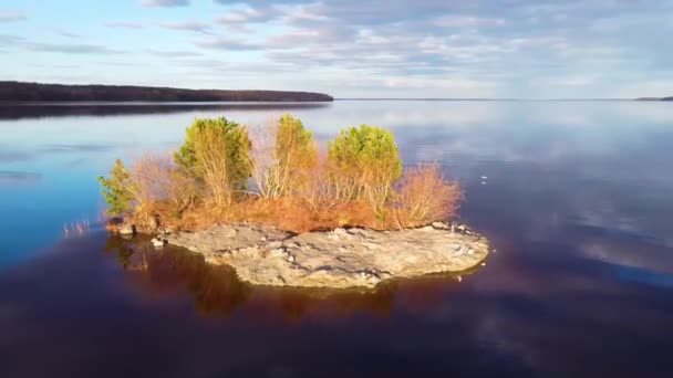Vista Aérea Del Lago Yanisyarvi Karelia Rusia — Vídeo de stock