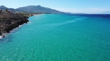 St. Nicholas Plajı, Zakynthos, Yunanistan 'ın hava manzarası