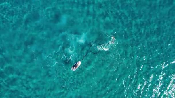 Fly Boarding Jízda Moři Slunečném Letním Dni Zakynthos Řecko — Stock video