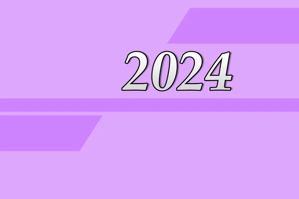 Text 2024 on a light background. Postcard Happy New Year 2024. Lilac letters 2024