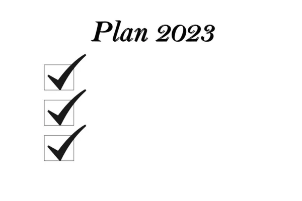 Plan Notepad List Concept 2023 Inscription 2023 Notebook 2023 Goal — ストック写真