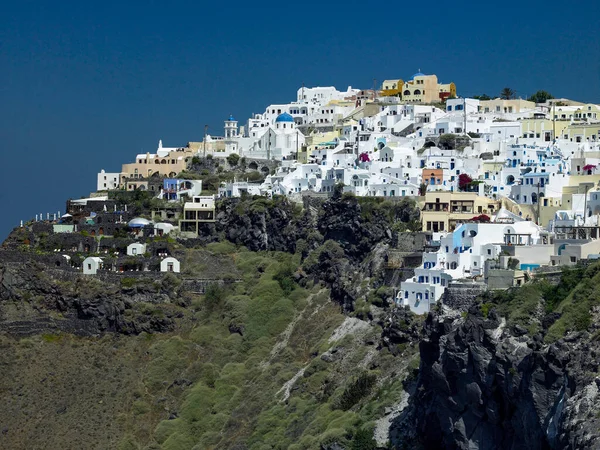 Miasto Klifowe Imerovigli Wulkanicznej Wyspie Santorini Morzu Egejskim Wybrzeży Grecji — Zdjęcie stockowe