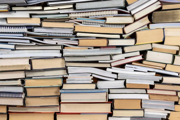 Textbooks Education Literature Untidy Pile Old Books — Stock Photo, Image