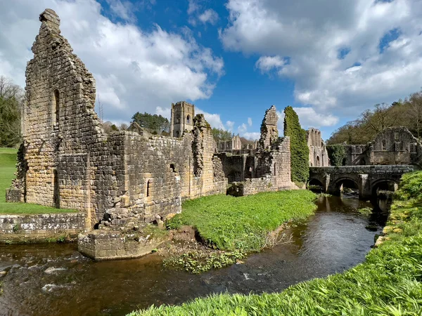 Ruinen Der Fountains Abbey Der Nähe Von Ripon North Yorkshire — Stockfoto