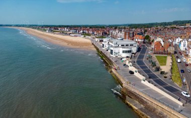 Aerial view of the seaside town of Bridlington on the North Yorkshire coast in the United Kingdom. clipart