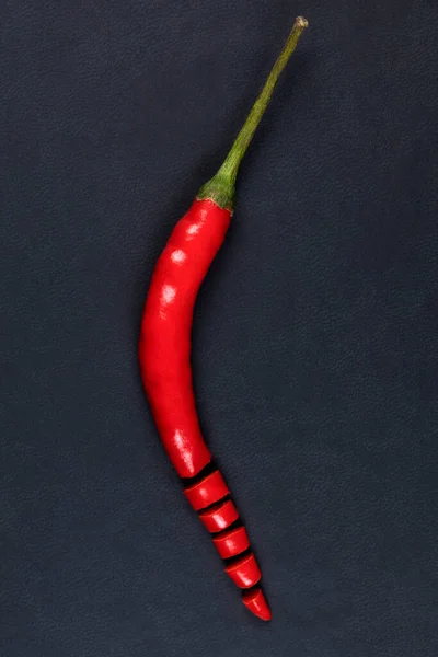 Hot Spicy Jalapeno Chili Pepper Dark Surface — Stock Photo, Image