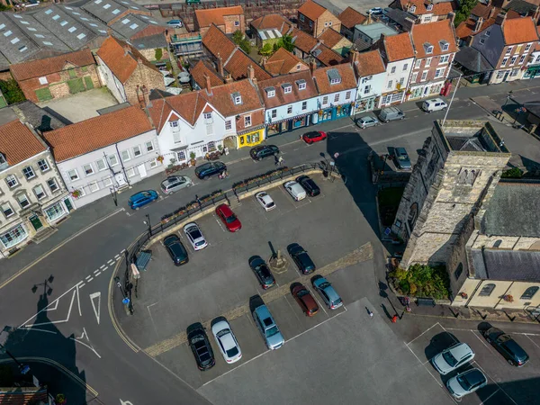 Aerial View Market Square Town Malton North Yorkshire Northeast England — Stock Photo, Image